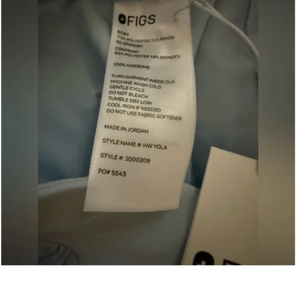 Figs “open skies” light sky blue scrub pants - Picture 4 of 4